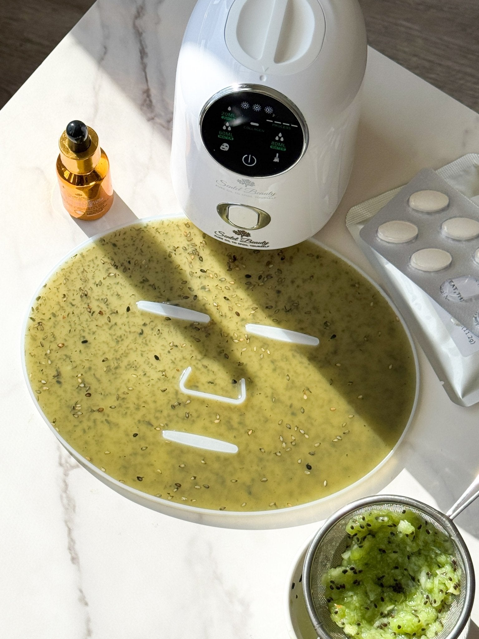 Facial Mask Maker Machine Smart Auto with Free Prickly pear oil and collagen pills - SENTEL BEAUTY